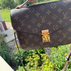 Louis Vuitton Brown Monogram Crossbody Bag with Gold Hardware